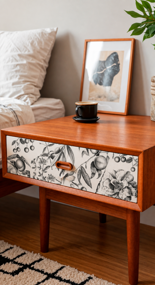 Diseño real Botanical monocromo de XUL aplicado en un mueble